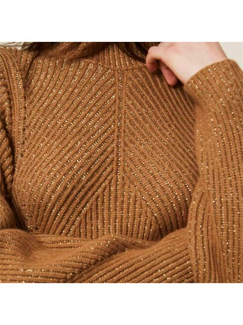 WOOL BLEND DRESS WITH LUREX TWIN SET | 252TT346013013 BIC.ALPACA/ LUREX